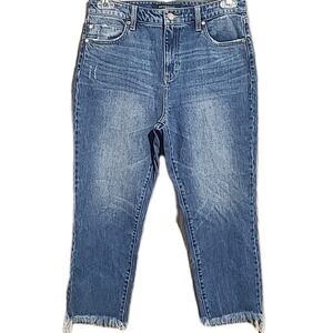 Liverpool Liv Non-Skinny Skinny Hi-Rise Jeans 6/28 x 24 Frayed Hem Medium Wash
